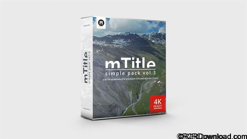 mTitle Simple Pack vol 3 Plugin for Final Cut Pro X & Motion 5 (Mac OS X)