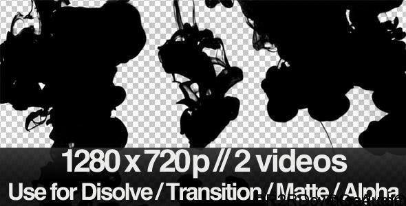 VIDEOHIVE 2 INK FLOWING IN WATER TRANSITION / MATTE / MASK – MOTION GRAPHIC FREE DOWNLOAD