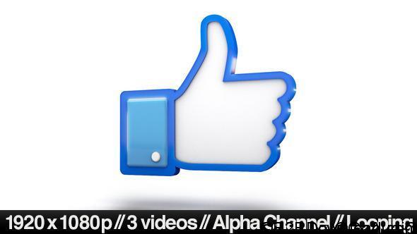 VIDEOHIVE FACEBOOK 3D THUMBS UP LIKE ICON – MOTION GRAPHIC