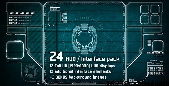 VideoHive 24 Hi-Tech HUD Interface Pack Free Download