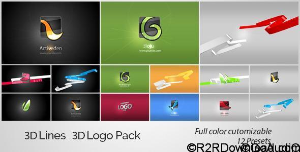 VideoHive 3D Lines 3D Logo Pack Free Download