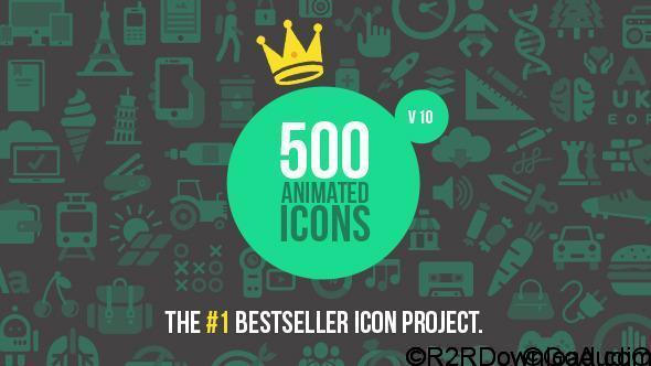 VideoHive 500 Animated Icons Free Download