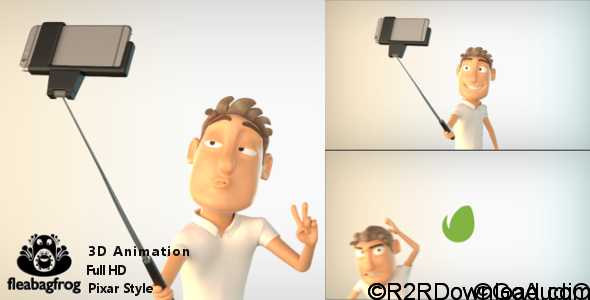 VideoHive Selfie Logo with 3D Character Free Download