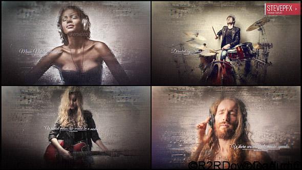 Videohive Music Notes Slideshow Free Download