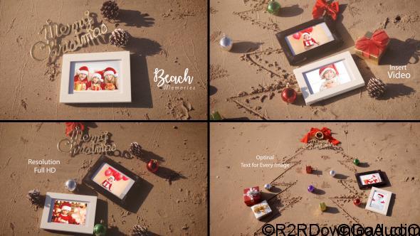 Videohive  Christmas Photo Frame On Thee Beach Free Download