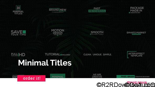 Videohive Minimal Titles 20817426 Free Download