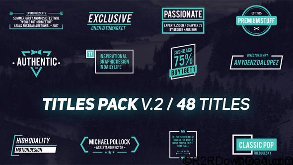 Videohive Titles Pack V.2 21032468 Free Download