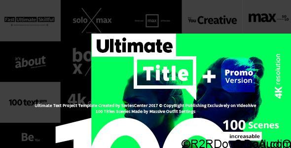 Videohive Ultimate Text 100 Titles Animation Free Download