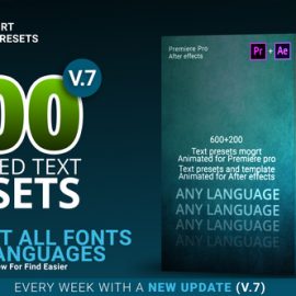 Videohive 800 Text Presets for Premiere Pro & After effects V.7 – 22508370 Free Download