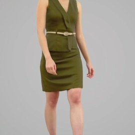 Asian girl in green dress 3d model Free Download