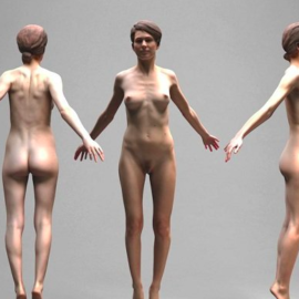 Female Naked Basemesh Scanned 3D Model Free Download