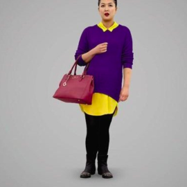 Woman in purple sweater with a handbag 3D Model Free Download