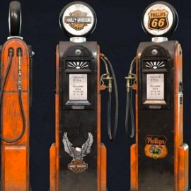 Retro Gas Pump 3D Model Free Download