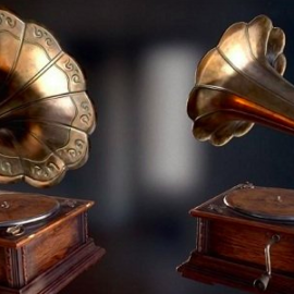 Hand Crank Gramophone 3D Model Free Download