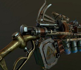 Steampunk RailGun 3D Model Free Download