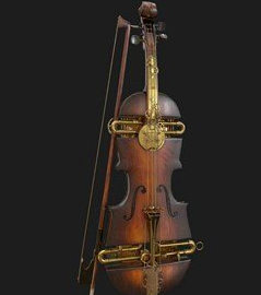 Steampunk Violin 3D Model Free Download