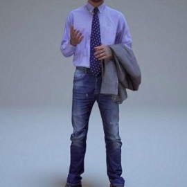 Casual Man Posed #2 3D Scan Model Free Download