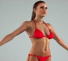 Woman in a swimsuit 3d Model Free Download