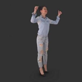 Young Fan Woman Full Body scanned 3d model