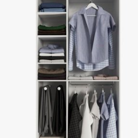 Wardrobe with clothes