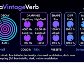 ValhallaDSP Valhalla VintageVerb v2.0.2 [Mac OS X]